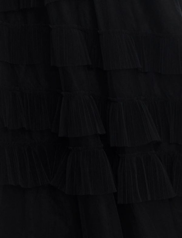 Bcbg Ellis Tulle Ruffle Gown Black - Image 7