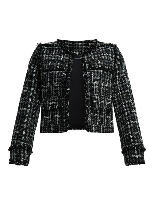 Bcbg Bobbie Tweed Jacket Black Combo - Image 8