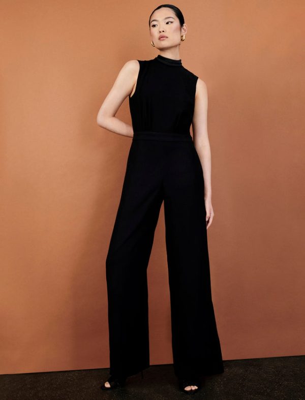 Bcbg Hali Open Back Jumpsuit Black - Image 6