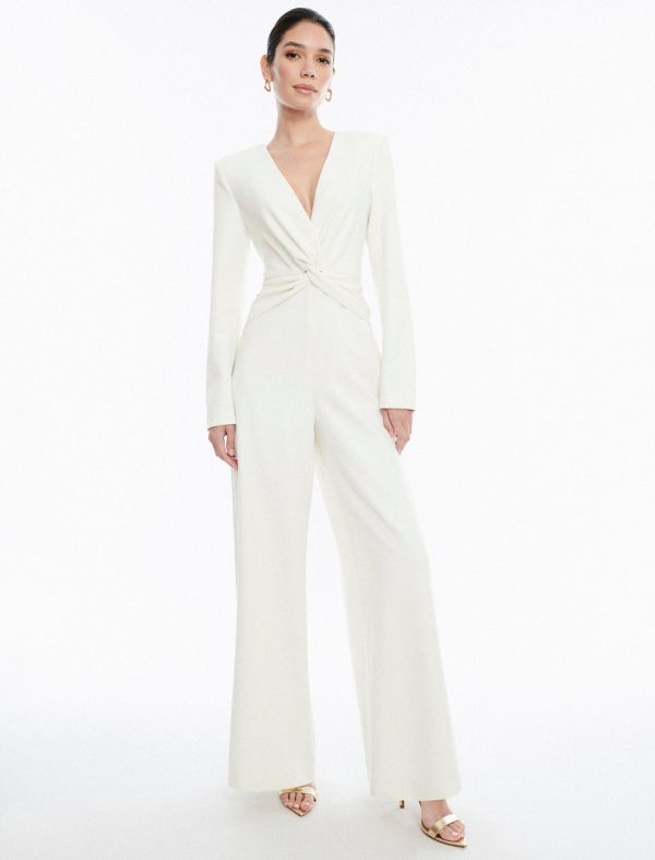 Bcbg Fulton Twist Front Jumpsuit Gardenia