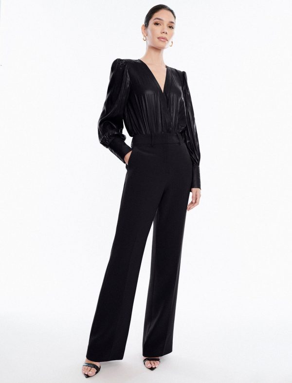 Bcbg Tailored Wide-Leg Trouser Black Beauty