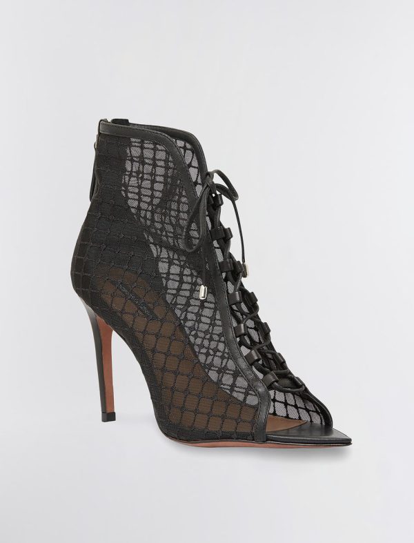 Bcbg Ellise Mesh Lace-Up Bootie BLACK MESH