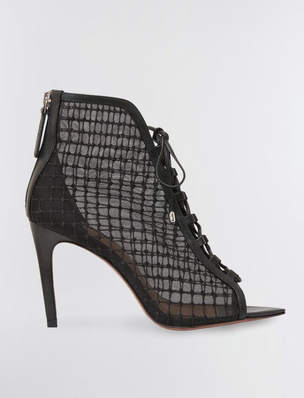 Bcbg Ellise Mesh Lace-Up Bootie BLACK MESH - Image 4