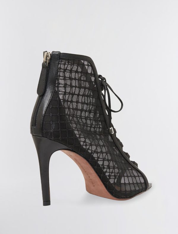 Bcbg Ellise Mesh Lace-Up Bootie BLACK MESH - Image 5