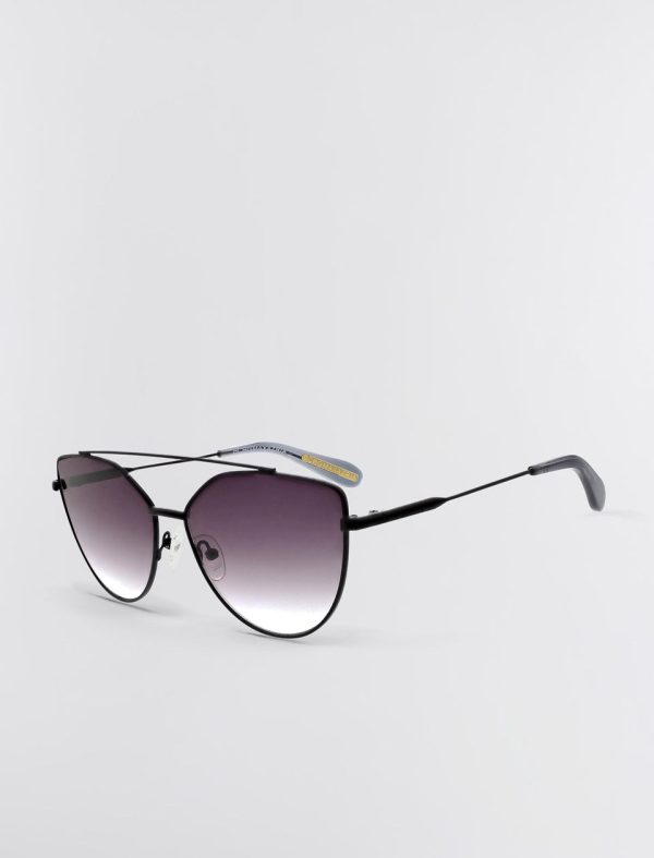 Bcbg Aviator Hybrid Sunglasses Matte Black/Dark Smoke