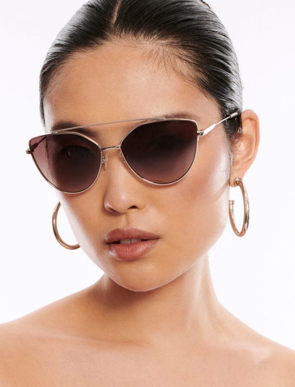 Bcbg Aviator Hybrid Sunglasses Silver/Brown - Image 4