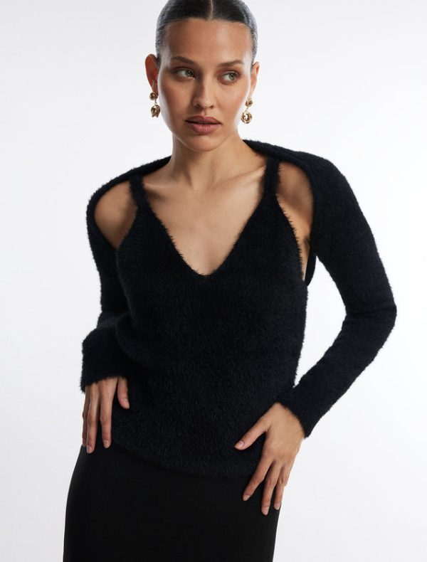 Bcbg Sweater Tank & Shrug Set Black - Image 5