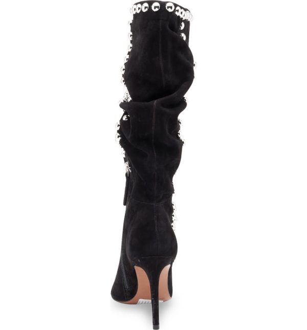 Bcbg Toni Studded Suede Stiletto Boot Black - Image 4