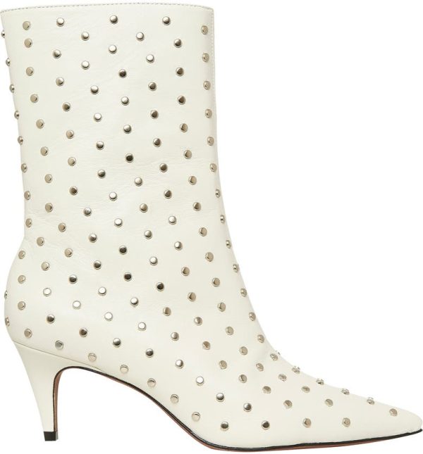 Bcbg Wynter Studded Pointed Toe Boot White/ Black Gunmetal - Image 3