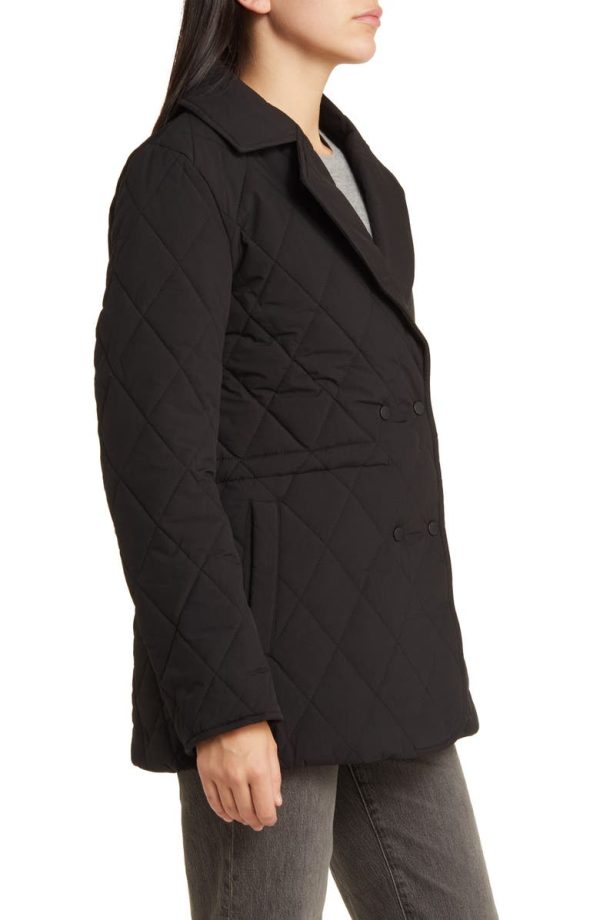 Bcbg Quilted Water Resistant Blazer Black - Image 3