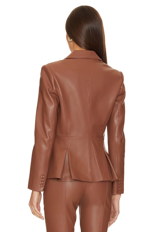 Bcbg Leather Blazer Caramel - Image 3