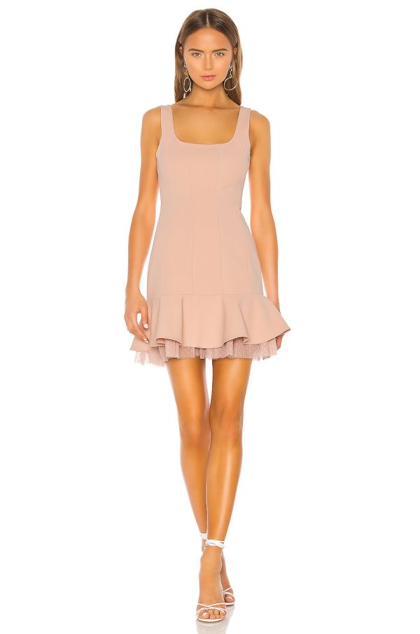 Bcbg Flounce Hem Mini Dress Bare Pink