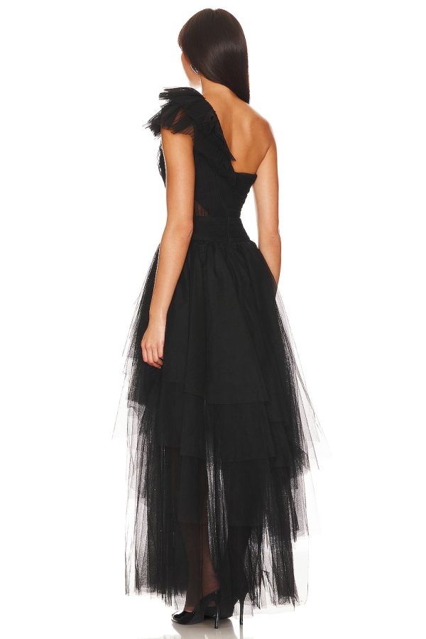 Bcbg One Shoulder Evening Dress Black - Image 2