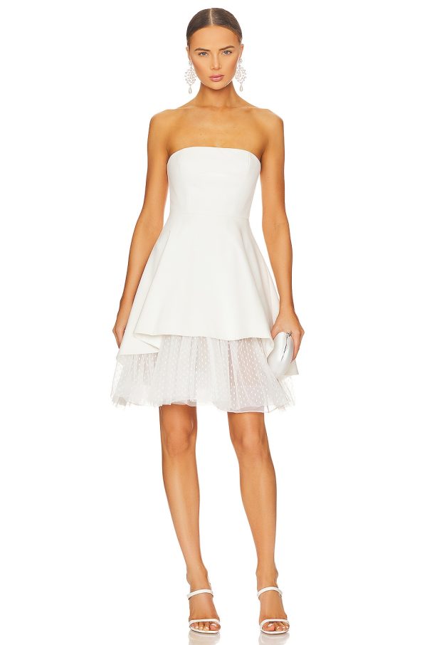 Bcbg Short Strapless Evening Dress Off White