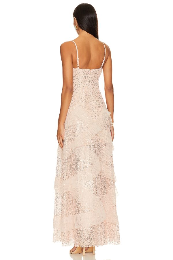 Bcbg Ruffle Trim Gown Pink - Image 4