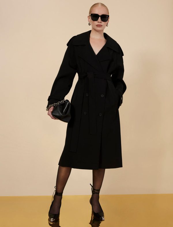 Bcbg Belther Trench Coat Black