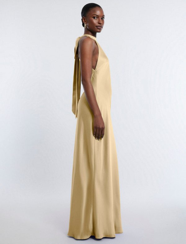 Bcbg Peighten Halter Gown Prairie Sand - Image 3