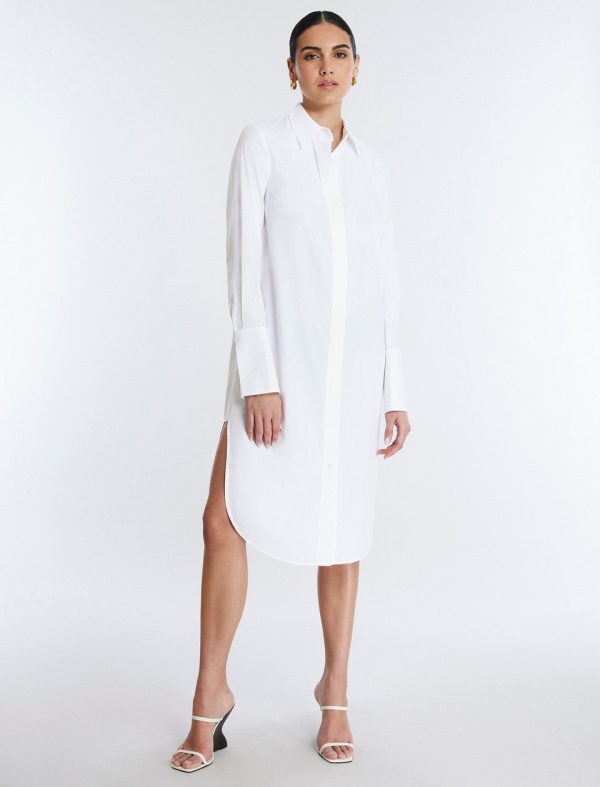 Bcbg Cotton Poplin Shirt Dress White - Image 2