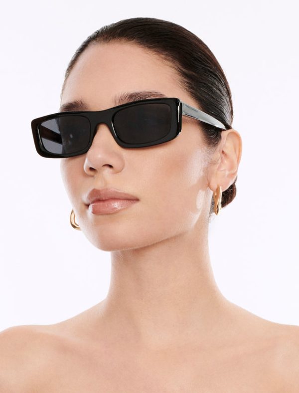 Bcbg Modern Icon Rectangle Sunglasses Black - Image 6