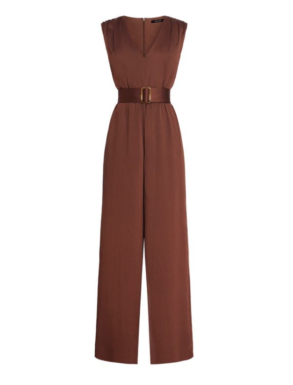 Bcbg Imogen Belted Jumpsuit Chocolate - Image 7