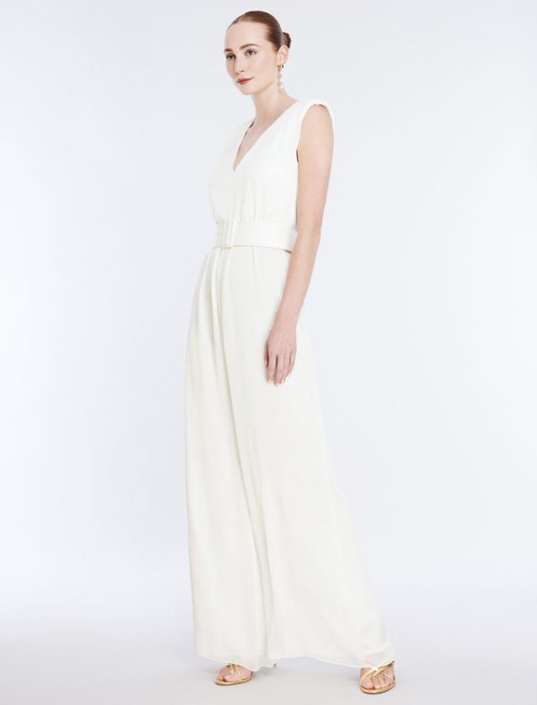 Bcbg Imogen Belted Jumpsuit Gardenia - Image 3