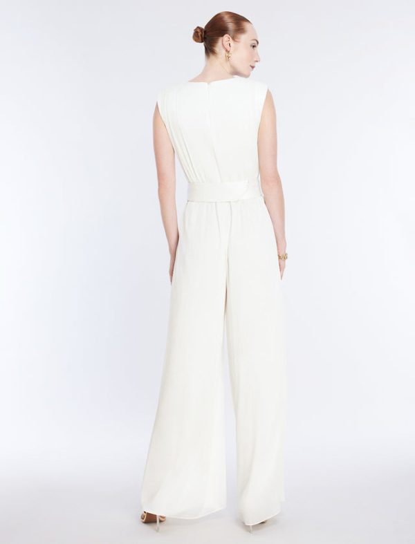 Bcbg Imogen Belted Jumpsuit Gardenia - Image 4