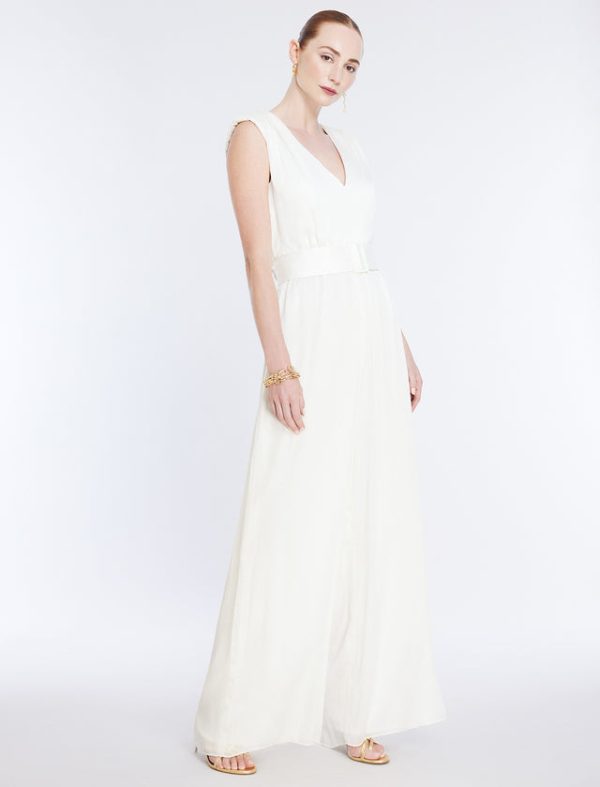 Bcbg Imogen Belted Jumpsuit Gardenia - Image 5