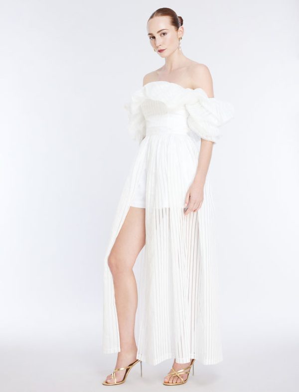 Bcbg Maisie Off Shoulder Gown Gardenia - Image 3