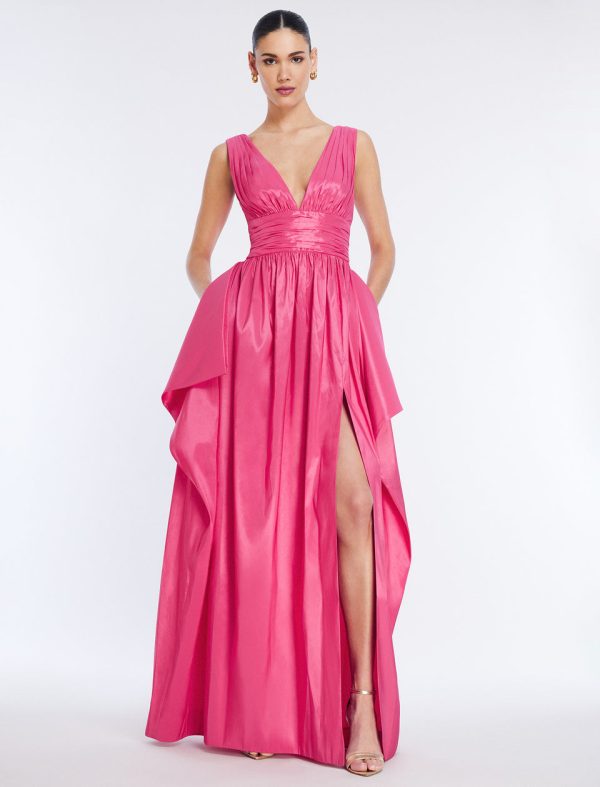 Bcbg Phoenix Plunging V-Neck Gown Bright Rose - Image 2