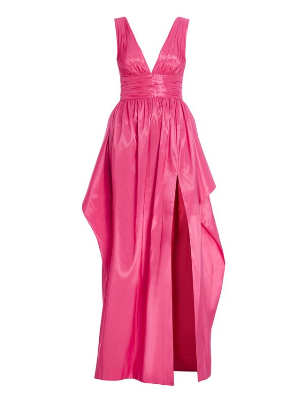 Bcbg Phoenix Plunging V-Neck Gown Bright Rose - Image 7