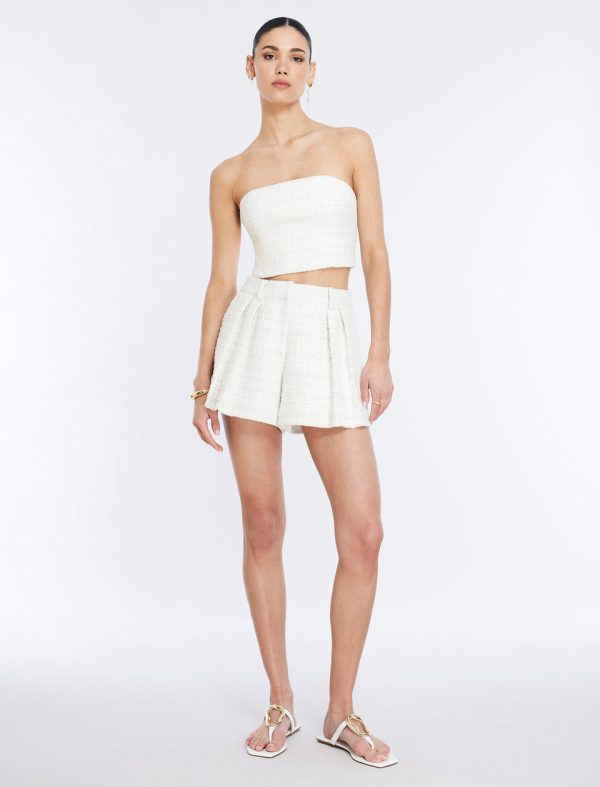 Bcbg Tweed Crop Top Gardenia - Image 2