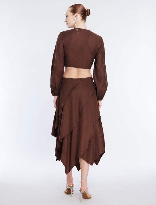 Bcbg Twist Front Crop Top Chocolate - Image 3