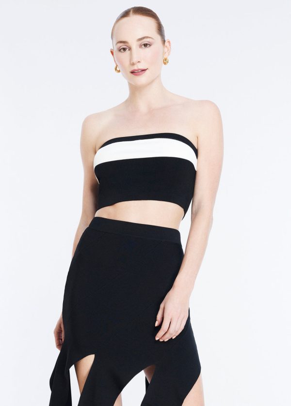 Bcbg Frangella Knit Tube Top Black/White