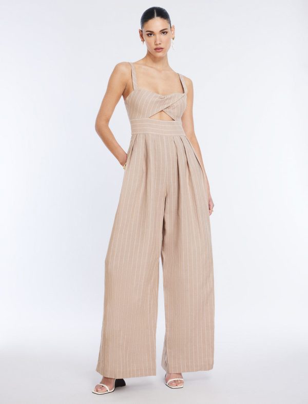 Bcbg Hadie Linen Keyhole Jumpsuit