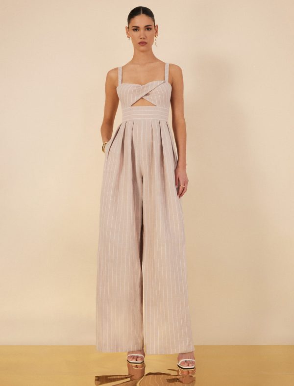 Bcbg Hadie Linen Keyhole Jumpsuit - Image 2