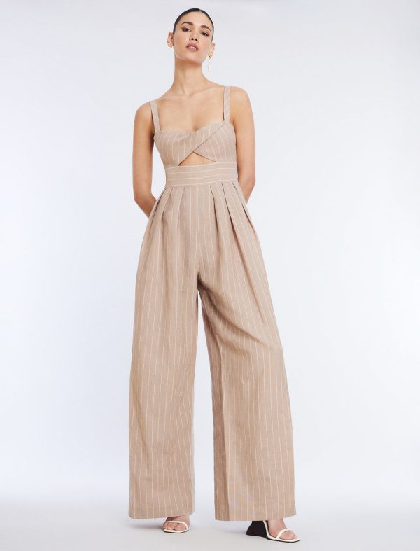 Bcbg Hadie Linen Keyhole Jumpsuit - Image 5