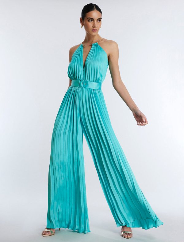 Bcbg Libby Wide Leg Belted Jumpsuit