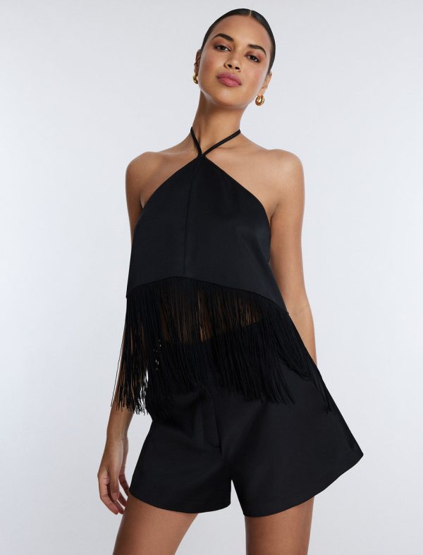 Bcbg Halter Fringe Crop Top - Image 6