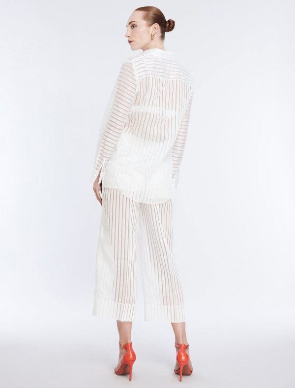 Bcbg Sheer Stripe Button Down Shirt - Image 4