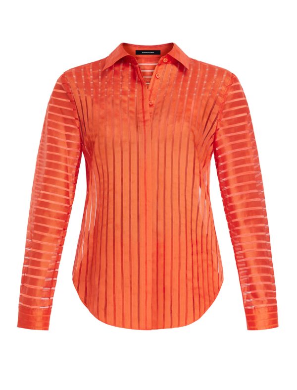 Bcbg Sheer Stripe Button Down Shirt - Image 7