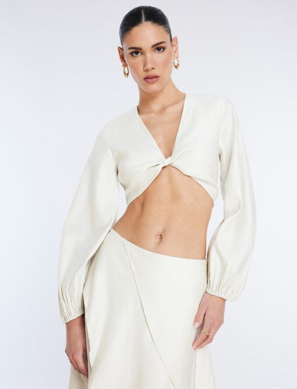 Bcbg Twist Front Crop Top