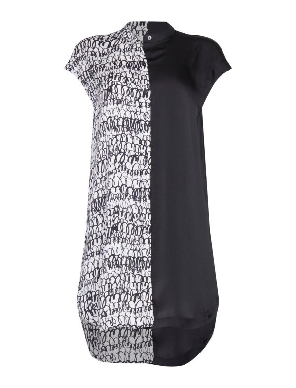 BCBG CIELO COLORBLOCK DRESS - GARDENIA/BLACK COMBO - Image 5