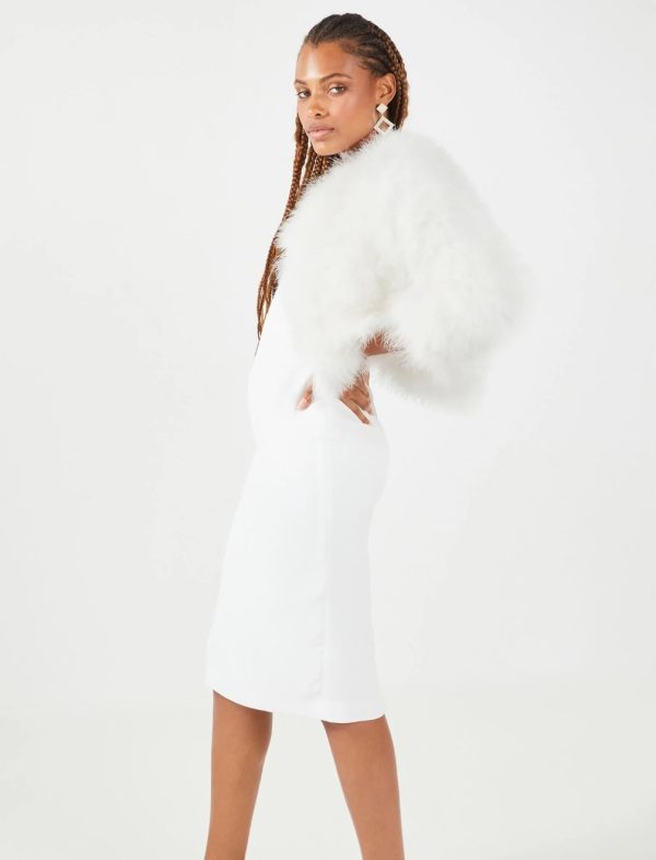 BCBG CLASSIC FEATHER SHRUG - GARDENIA - Image 2