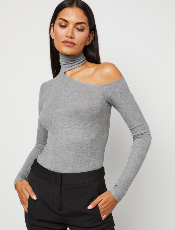 Bcbg Cold Shoulder Turtleneck Top