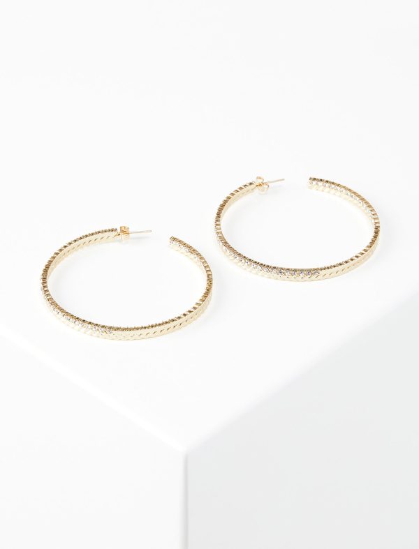 Bcbg Crystal Hoop Earrings