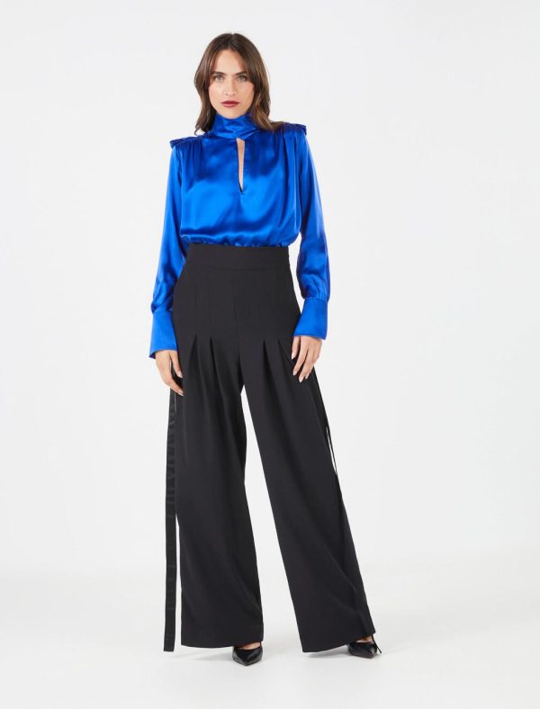 BCBG DELFINA SILK TOP - LAPIS BLUE