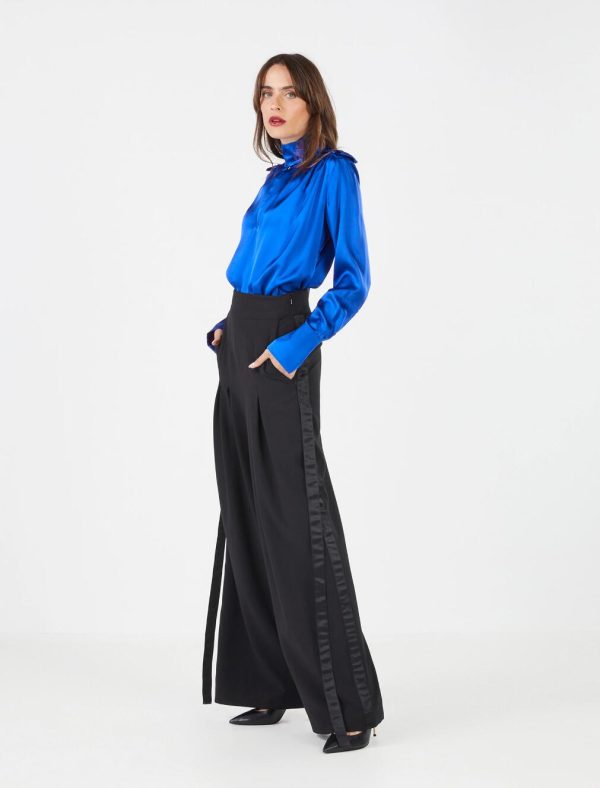 BCBG DELFINA SILK TOP - LAPIS BLUE - Image 3