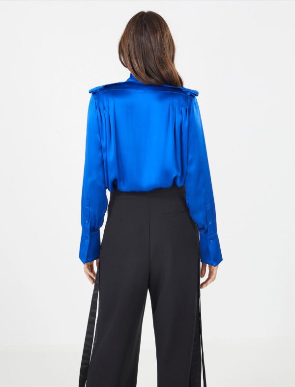 BCBG DELFINA SILK TOP - LAPIS BLUE - Image 4