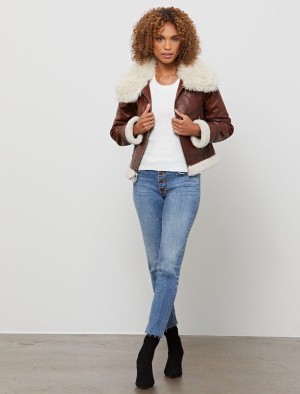 Bcbg Derby Fur-Lined Moto Jacket