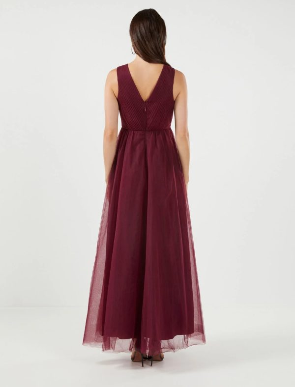 BCBG DONNA APPLIQUE EVENING DRESS - WINDSOR WINE - Image 3